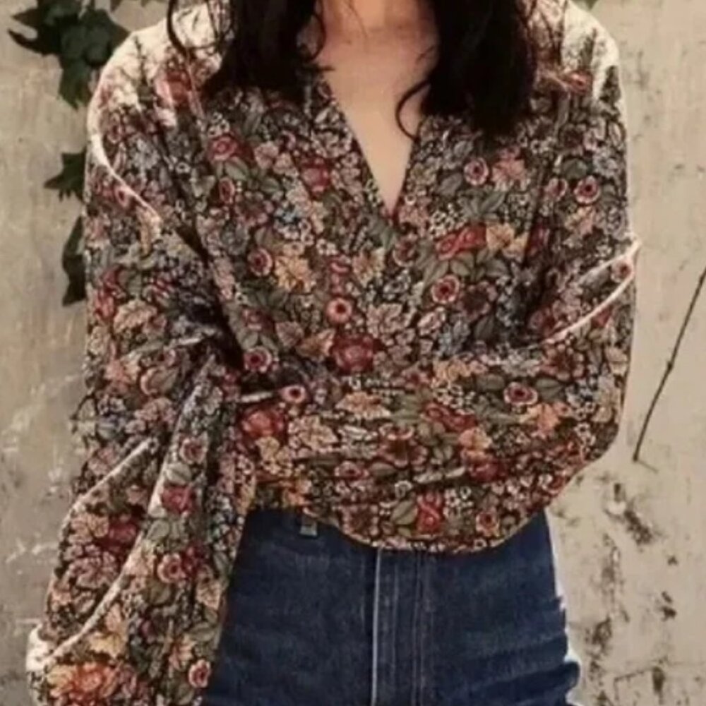 DOEN The Jane Blouse in Wildberry Thicket - Sz S - Picture 3 of 6